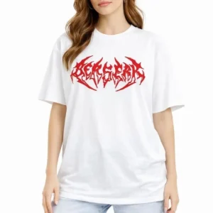 Baskılı T-Shirt Yazlık Kısa Kol Bisiklet Yaka Rahat Kalıp Tişört - Beyaz