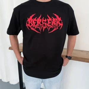 Erkek Baskılı T-Shirt Yazlık Kısa Kol Bisiklet Yaka Rahat Kalıp Tişört - Siyah