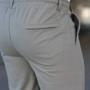 Alternative view of Erkek Diagonel Kumaş Duble Paça Cepli Bağcıklı Bel Lastikli ŞORT - Mint Yeşili