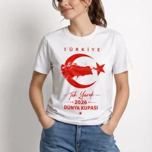 Alternative view of TÜRKİYE Ay Yıldız 2026 Dünya Kupasi Taraftar Forma T-Shirt - Beyaz