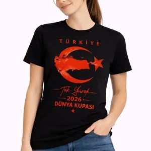 TÜRKİYE Ay Yıldız 2026 Dünya Kupasi Taraftar Forma T-Shirt - Siyah