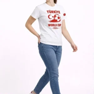 Alternative view of Türkiye World Cup 2026 Baskılı Tişört Futbol Temalı Forma T-Shirt - Beyaz