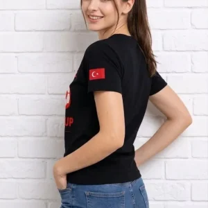 Alternative view of Türkiye World Cup 2026 Baskılı Tişört Futbol Temalı Forma T-Shirt - Siyah
