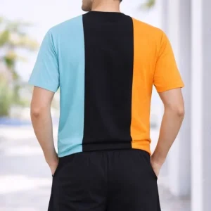 Alternative view of Erkek Nakışlı Tişört Şort İkili Takım Oversize Yazlık Kombin - Çok Renkli