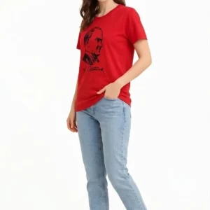 Alternative view of Atatürk Baskılı Tişört Kısa Kollu Bisiklet Yaka  T-Shirt - Kırmızı