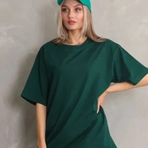 Regular Fit Tişört Bisiklet Yaka Yazlık Kısa Kol Basıc T-Shirt - Yeşil
