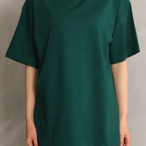 Alternative view of Regular Fit Tişört Bisiklet Yaka Yazlık Kısa Kol Basıc T-Shirt - Yeşil