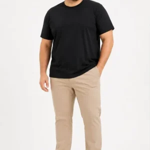 Alternative view of Erkek Battal Big Size Basic Tişört Bisiklet Yaka Rahat Kalıp T-Shirt - Siyah