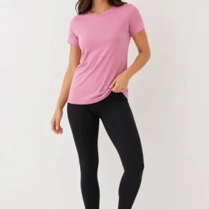 Alternative view of Basic Tişört Bisiklet Yaka Kısa Kol Günlük Yazlık Slim Fit T-Shirt - Pembe
