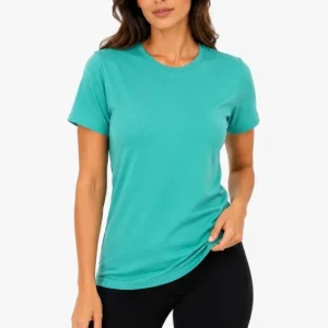 Basic Tişört Bisiklet Yaka Kısa Kol Günlük Yazlık Slim Fit T-Shirt - Su Yeşili