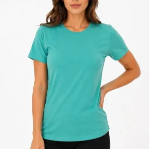 Alternative view of Basic Tişört Bisiklet Yaka Kısa Kol Günlük Yazlık Slim Fit T-Shirt - Su Yeşili