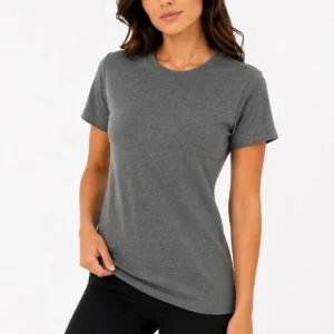 Basic Tişört Bisiklet Yaka Kısa Kol Günlük Yazlık Slim Fit T-Shirt - Antrasit