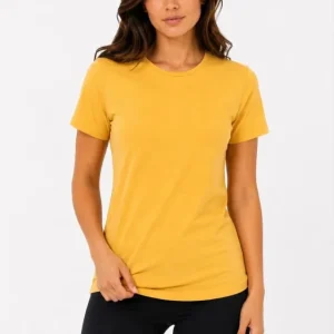 Alternative view of Basic Tişört Bisiklet Yaka Kısa Kol Günlük Yazlık Slim Fit T-Shirt - Sarı
