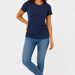 Basic Tişört Bisiklet Yaka Kısa Kol Günlük Yazlık Slim Fit T-Shirt - Lacivert