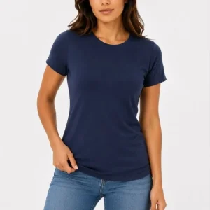 Alternative view of Basic Tişört Bisiklet Yaka Kısa Kol Günlük Yazlık Slim Fit T-Shirt - Lacivert