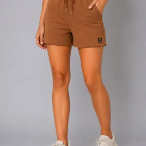 Dokuma Kumaş Cepli Bağcıklı Regular Fit Yazlık Şort - Kahverengi