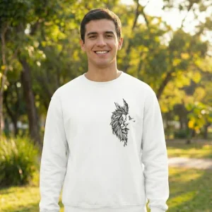 Sevgililer Günü Baskılı Oversize Bisiklet Yaka Sweatshirt - Beyaz