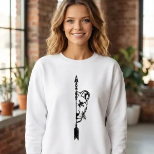 Sevgililer Günü Baskılı Oversize Bisiklet Yaka Sweatshirt - Beyaz