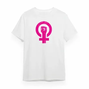 Alternative view of 8 Mart Dünya Kadınlar Günü Baskılı Oversize Bisiklet Yaka T-shirt - Beyaz
