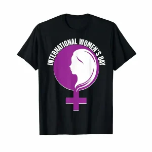 Alternative view of 8 Mart Dünya Kadınlar Günü Baskılı Oversize Bisiklet Yaka T-shirt - Siyah