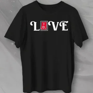 14 Şubat Sevgililer Günü Love Baskılı Oversize Bisiklet Yaka T-shirt - Siyah