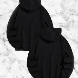 Alternative view of Sevgili Çift Kombini Örümcek Baskılı Kapüşonlu Sweatshirt Hoodie - Siyah