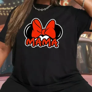Anneler Günü Hediye Anne Temalı Baskılı Oversize Bisiklet Yaka T-shirt - Siyah