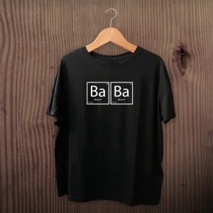 Alternative view of Babalar Günü Hediye Baba Temalı Baskılı Oversize Bisiklet Yaka T-shirt - Siyah