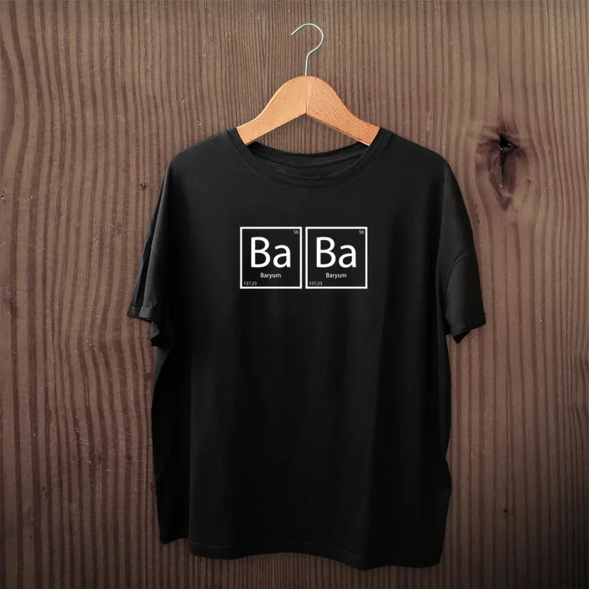 Babalar Günü Hediye Baba Temalı Baskılı Oversize Bisiklet Yaka T-shirt - Siyah