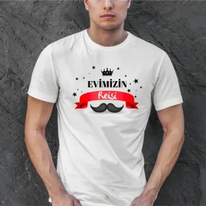 Alternative view of Babalar Günü Hediye Baba Temalı Baskılı Oversize Bisiklet Yaka T-shirt - Beyaz