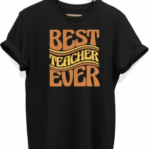 Alternative view of 24 Kasım Öğretmenler Günü Hediye Baskılı Oversize Bisiklet Yaka T-shirt - Siyah