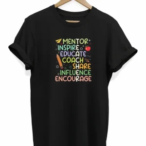 24 Kasım Öğretmenler Günü Hediye Temalı Oversize Bisiklet Yaka T-shirt - Siyah
