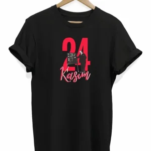 Alternative view of 24 Kasım Öğretmenler Günü Öğretmen Hediyesi Baskılı Oversize T-shirt - Siyah