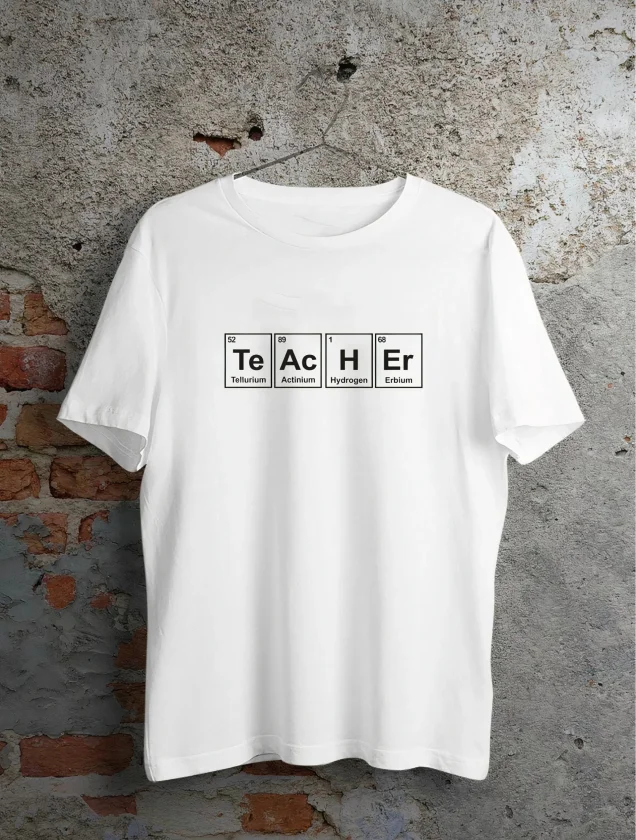 24 Kasım Kimya Öğretmeni Hediyesi Baskılı Bisiklet Yaka T-shirt - Beyaz