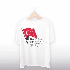 Alternative view of 19 Mayıs Atatürkü Anma Gençlik Ve Spor Bayramı Baskılı Oversize T-shirt - Beyaz