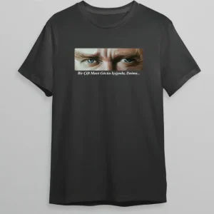 10 Kasım Atatürkü Anma Günü Baskılı Oversize Bisiklet Yaka T-shirt - Siyah