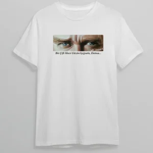 Alternative view of 10 Kasım Atatürkü Anma Günü Baskılı Oversize Bisiklet Yaka T-shirt - Beyaz