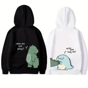Alternative view of Sevgililer Günü Baskılı Oversize Kapüşonlu Sweatshirt Hoodie - Beyaz