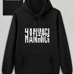 Sevgililer Günü Hanımcı Hediye Baskılı Oversize Kapüşonlu Sweatshirt - Siya