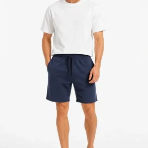 Alternative view of Erkek 2li Pamuklu Şort 3 İplik Şardonsuz Cepli Lastikli Bağcıklı - Lacivert - Mint Yeşili