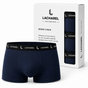 Erkek Likralı Pamuklu Nefes Alan Penye Boxer 3lü Paket - Lacivert