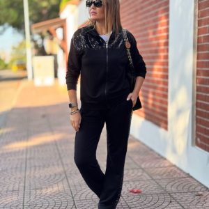 Alternative view of Kadın Iki Iplik Kumaş Pul Ve Fermuar Detaylı Ikili Takım