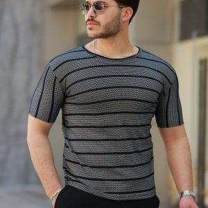 Erkek Petek Desenli Kısa Kollu T-shirt