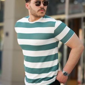 Alternative view of Erkek çift Renk Pamuklu örme Kumaş Kısa Kollu T-shirt