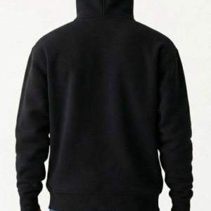 Alternative view of Samuray Ninja Çift Kapüşonlu ZIP Fermuarlı Kanguru Cepli Tam Fermuarlı Hoodie Sweatshirt - Siyah
