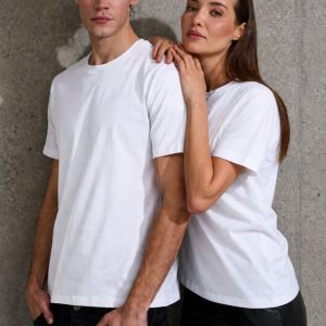 Unisex Kısa Kollu Bisiklet Yaka Basic Viskon Bluz